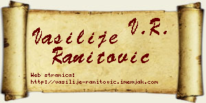 Vasilije Ranitović vizit kartica
